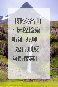 雅安名山：远程检察听证 办理一起行刑反向衔接案